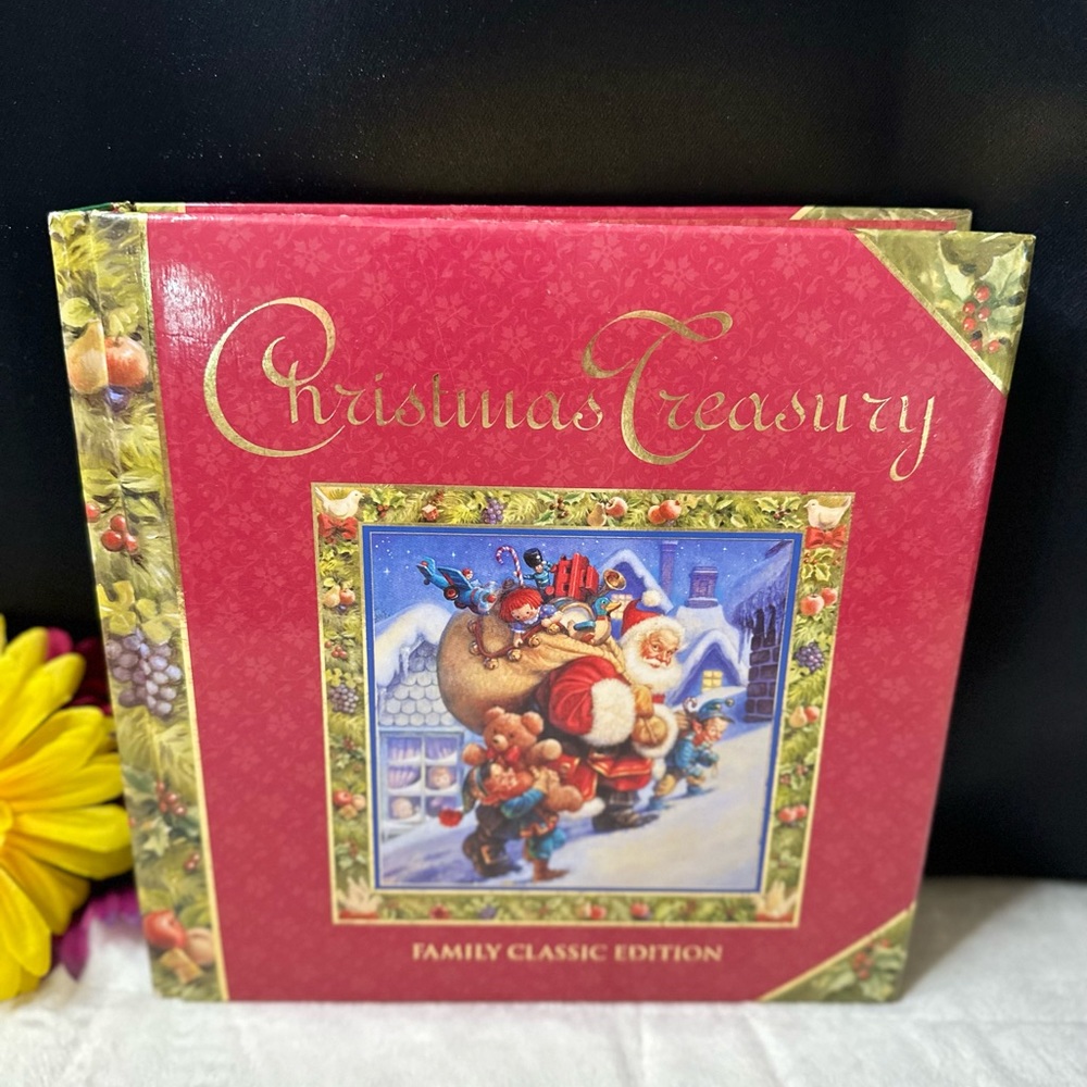 Christmas Treasury Family Classic Edition Tales Holiday Book Hardcover Gold Trim